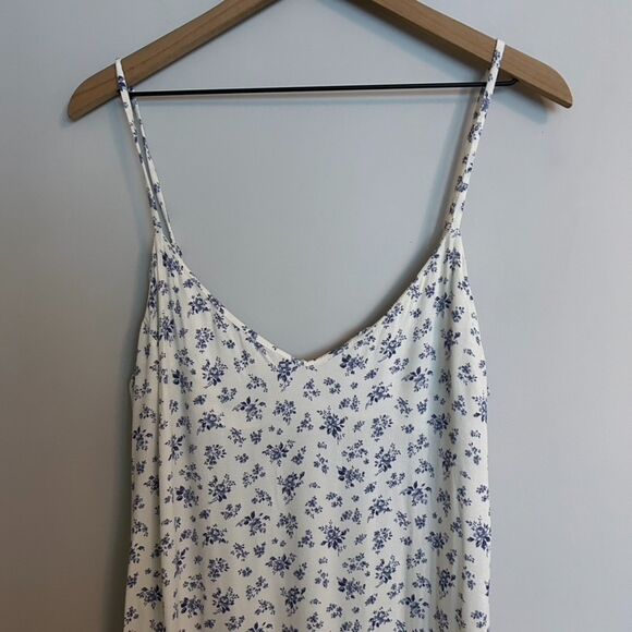 Reformation Crimini Dress Size 12 Blue Cream Floral - Picture 5 of 11